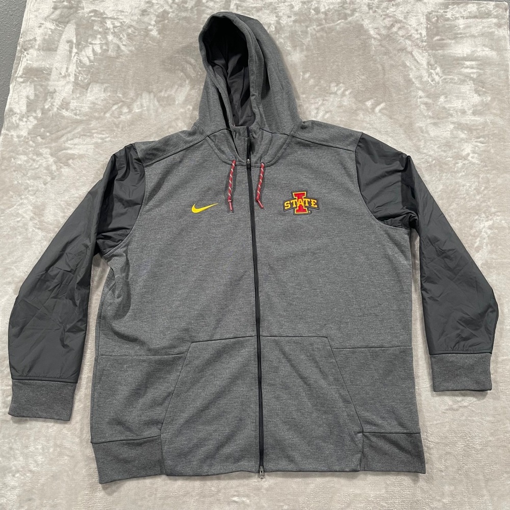 Iowa State Cyclones Nike Hoodie Mens 3XL Gray Team Issued Full Zip Football